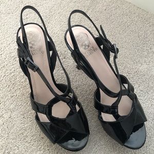 Vince camuto black paten leather heels